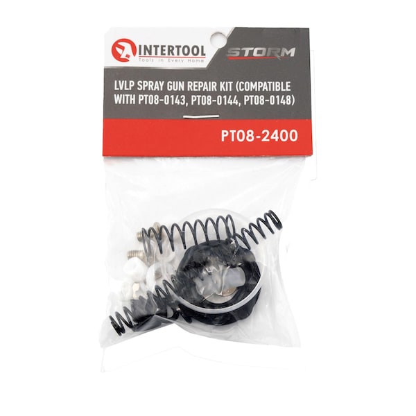 Intertool LVLP Spray Gun Repair and Spare Parts Kit Compatible with PT08-0143, PT08-0144, PT08-0148 PT08-2400 - main